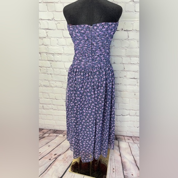 VINTAGE JANE SCHAFFHAUSEN BELLE FRANCE STRAPLESS MIDI COTTAGECORE EVENT DRESS 8 - Picture 4 of 10